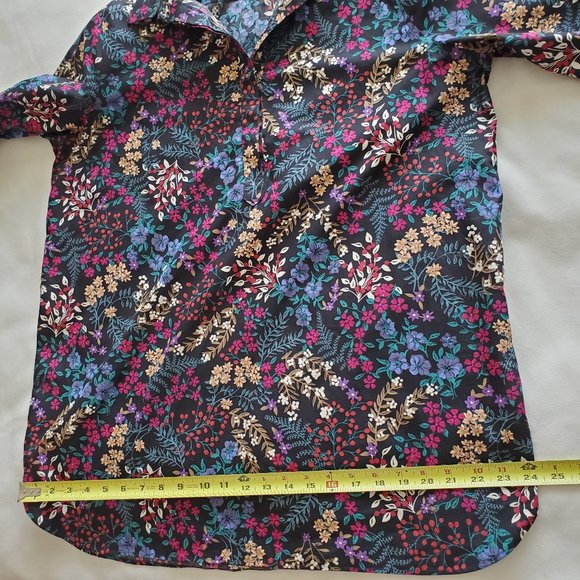 Lands' End Plus Size 16T Tall No Iron Floral Shirt - Picture 11 of 13
